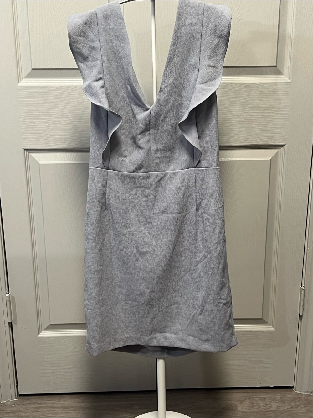Dynamite Light grey/lilac Ruffle V-Neck Mini Dress